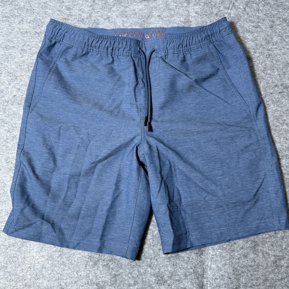 Copper & Oak All Day Shorts Mens Medium Blue Drawstring Casual